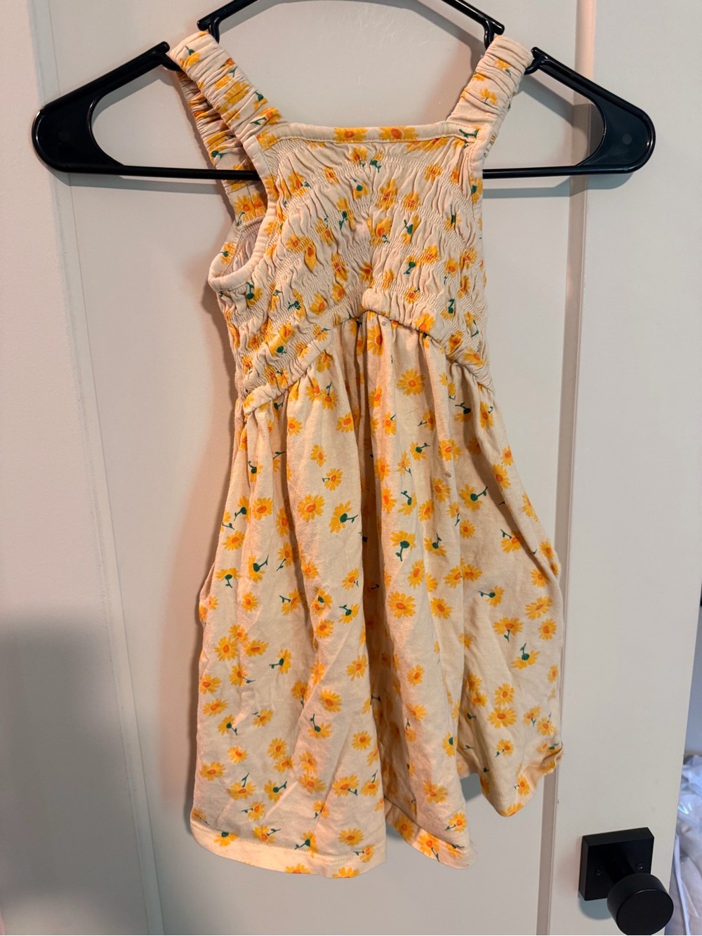 Old Navy Cream Dress with Yellow Sunflower Print